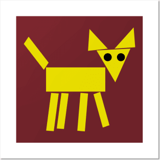 Basic Geometric Yellow Dog Posters and Art